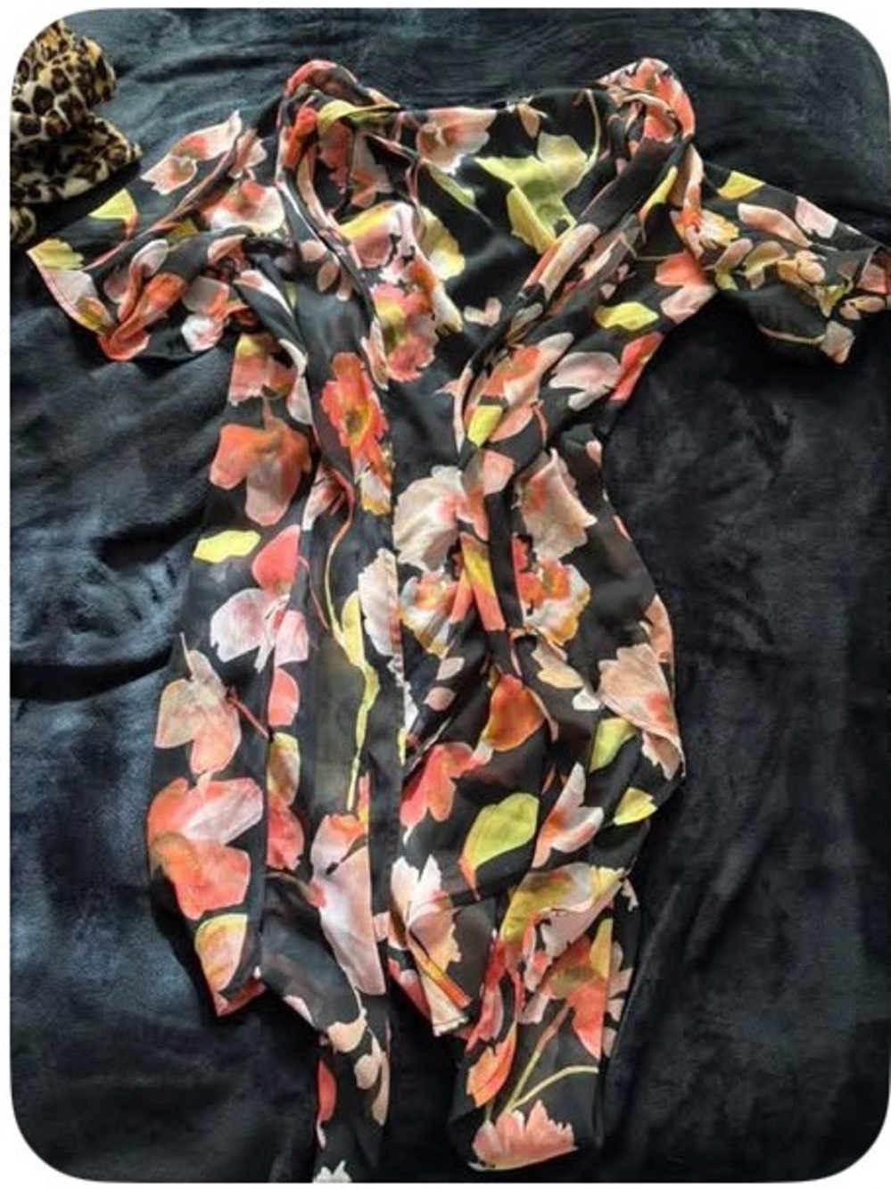 Floral Black Sheer Kimono - Torrid
